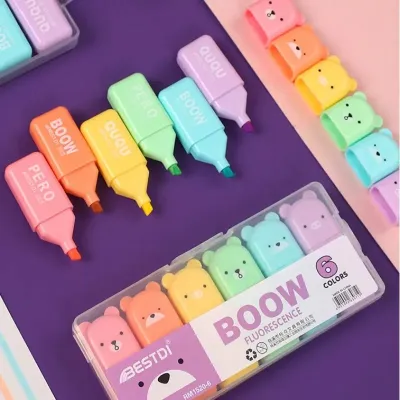 Bear shaped Mini Highlighter Set (6 pcs)